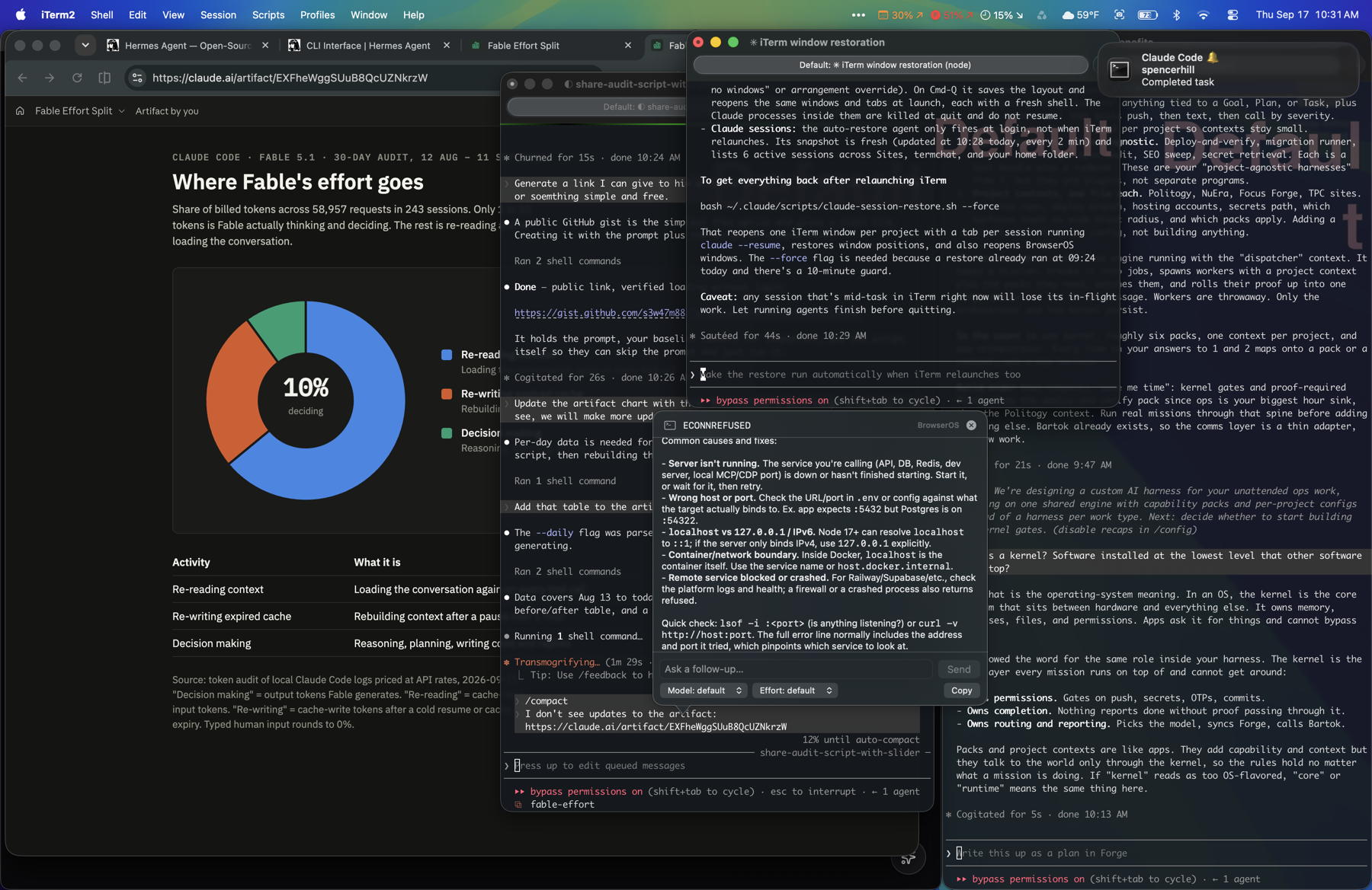 TermChat chat bubble with its pointer tail anchored to a text selection in the terminal.